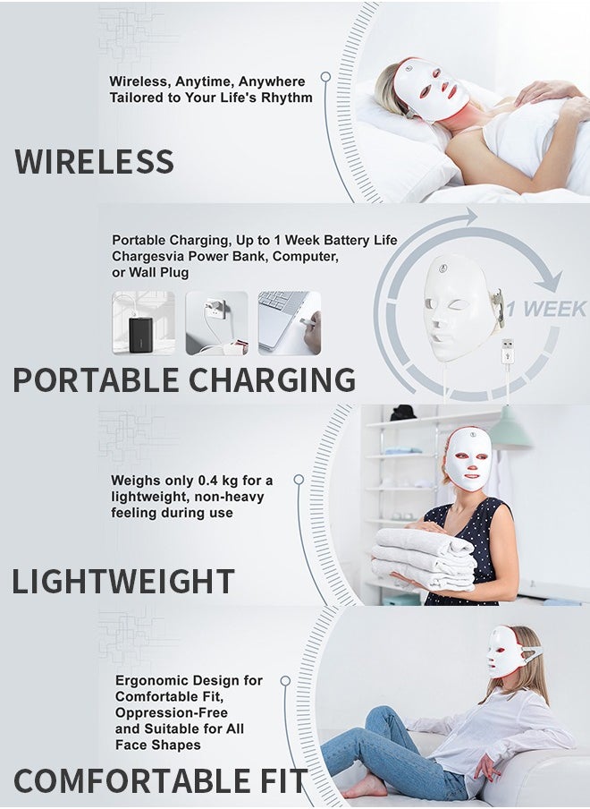 Generic - Led Light Therapy Mask, 7 Color Led Face Mask Light Therapy, Face Light therapy Device, Red Light Therapy, Adapt All Skin, Diminish Spots, Remove Wrinkles, Red light face mask - Image 1