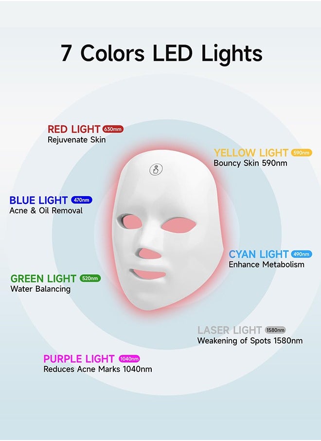 Generic - Led Light Therapy Mask, 7 Color Led Face Mask Light Therapy, Face Light therapy Device, Red Light Therapy, Adapt All Skin, Diminish Spots, Remove Wrinkles, Red light face mask - Image 1