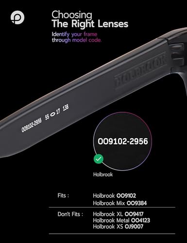 PapaViva Replacement Lenses for Oakley Holbrook OO9102 Sunglass Solid Black Polarized - Image 3