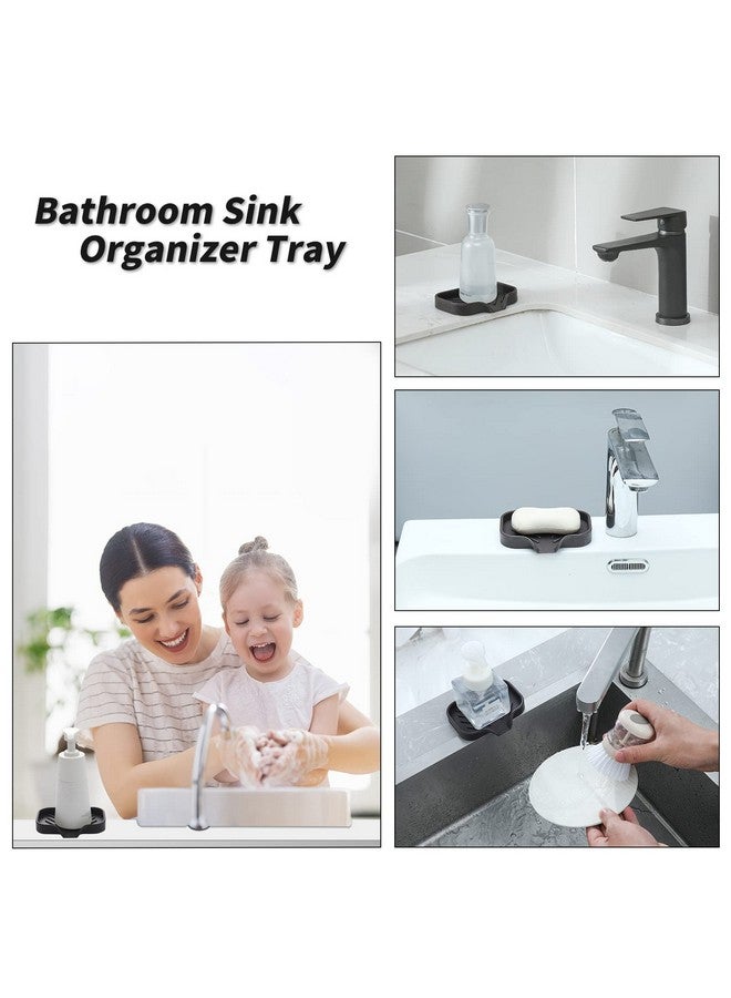 MicoYang Silicone Bathroom Soap Dishes with Drain Spout-Bathroom and Kitchen Sink Organizer,Sponge Holder,Dish Soap Tray,Perfect for Dispenser,Scrubber,Bottle,Cup on Sink or Counter-Coffee 4.9"×3.2" - Image 3