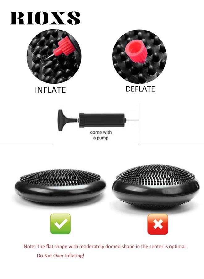 RIOXS Yoga Balance Mat Massage MatInflatable Air Stabilisation Swing Mat with Pump Burst Proof Inflatable Sports Fitness Core Balance Mat for Better Seating Therapy Sensory Cushion  - Image 3