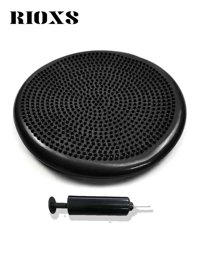 RIOXS Yoga Balance Mat Massage MatInflatable Air Stabilisation Swing Mat with Pump Burst Proof Inflatable Sports Fitness Core Balance Mat for Better Seating Therapy Sensory Cushion  - Image 1