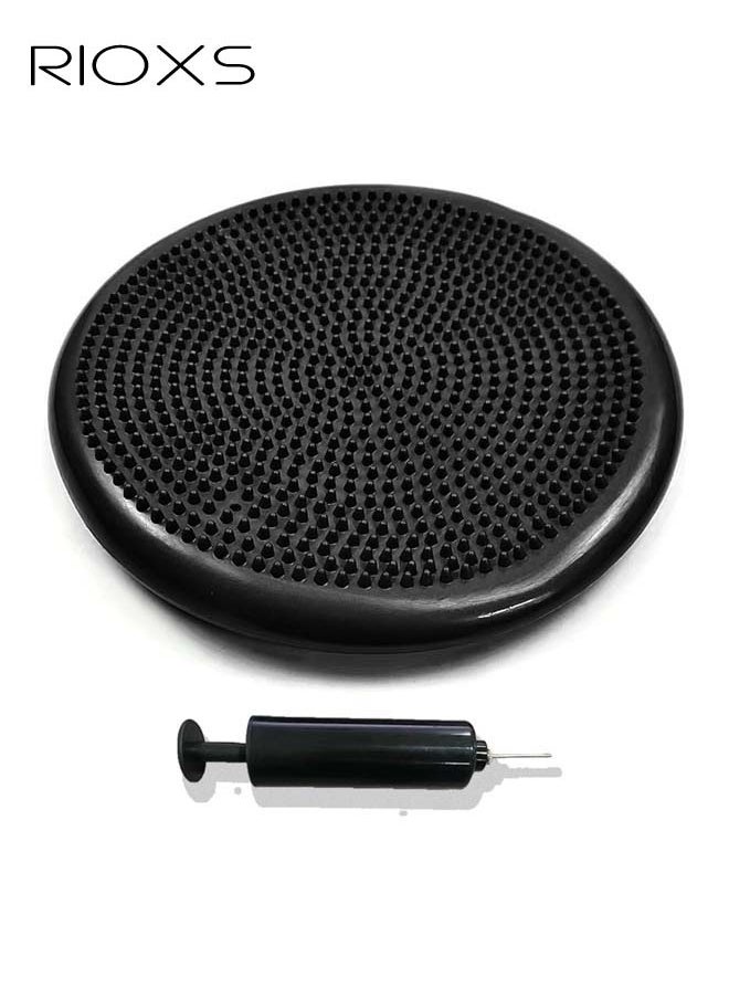 RIOXS Yoga Balance Mat Massage MatInflatable Air Stabilisation Swing Mat with Pump Burst Proof Inflatable Sports Fitness Core Balance Mat for Better Seating Therapy Sensory Cushion  - Image 1