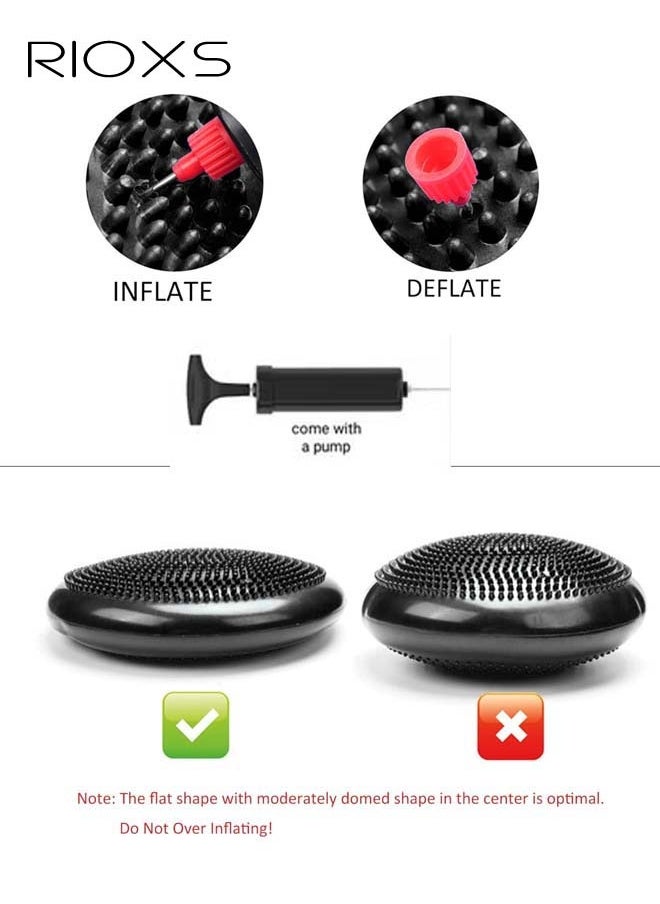 RIOXS Yoga Balance Mat Massage MatInflatable Air Stabilisation Swing Mat with Pump Burst Proof Inflatable Sports Fitness Core Balance Mat for Better Seating Therapy Sensory Cushion  - Image 3