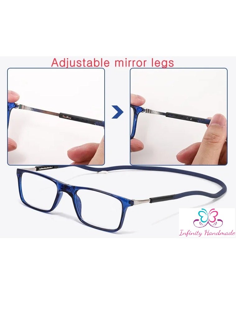 Portable Magnetic Reading Glasses for Unisex Reading Glasses with Magnet Hang on Neck, Presbyopia Glasses, Comes with a special eyeglasses case and a free cotton handkerchief, Exclusive from Seller INFINITY-HANDMADE Only - pzsku/Z0381CCE8011CE6E05EA1Z/45/_/1738539796/4504d230-2724-4191-b05e-03a6c3cfcf92