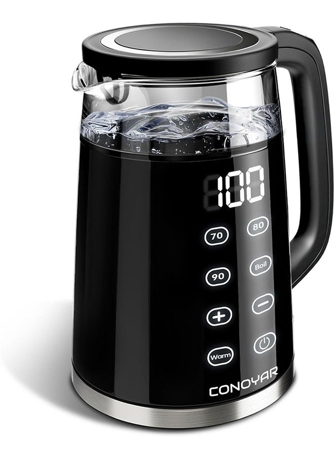 CONOYAR Electric Kettle 2200W Fast Water Boiler, 1.7L Glass Kettle With 4 Temperature Options For LED Touch Screen, Double Wall Anti Scald boiler Up To 2H Keep Warm For Home, Auto Shut Off - pzsku/Z0381D1E5C285057FA32BZ/45/_/1724394153/3694104e-b2aa-471c-b36e-b2071e09c16d