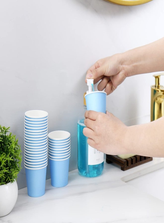 VITVITI 30 PACK Bathroom Mouthwash Cups, Disposable 3.7 OZ Coffee Paper Cup, Small Cup for Mouth Wash/Hot Cold Beverages Liquid/Tea, Blue - Image 2