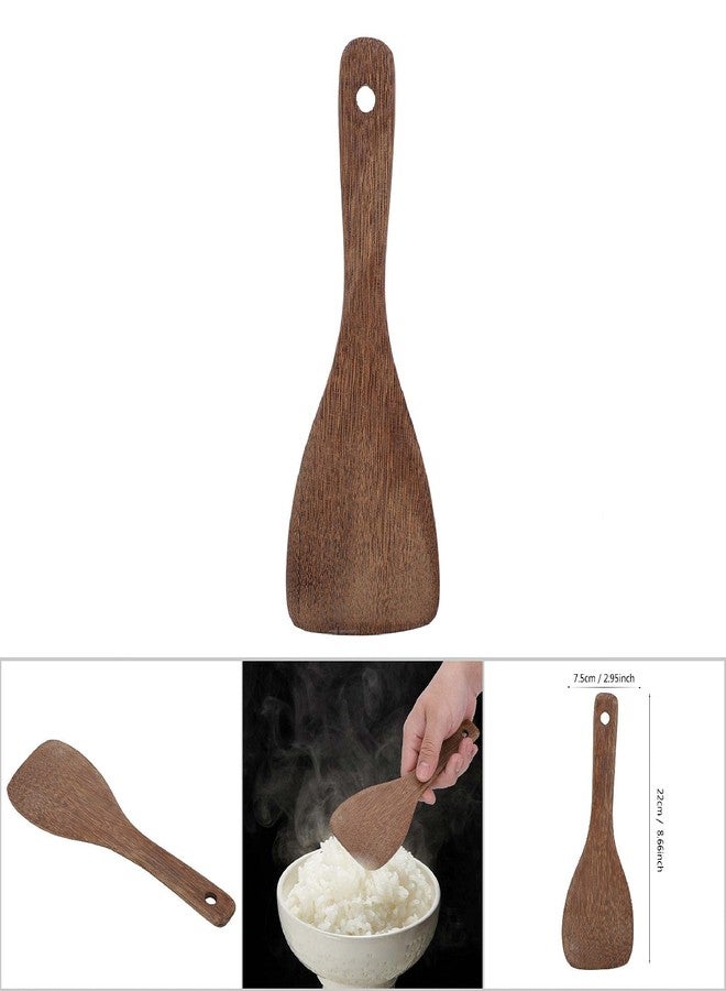 Chazcool Wooden Spatula, Flat Wooden Spoon, Wood Spatula Fried Rice Turner, Kitchen Cooking Tool for Cooking, Frying, Flipping & Stirring, Steak & Pizza - Image 4
