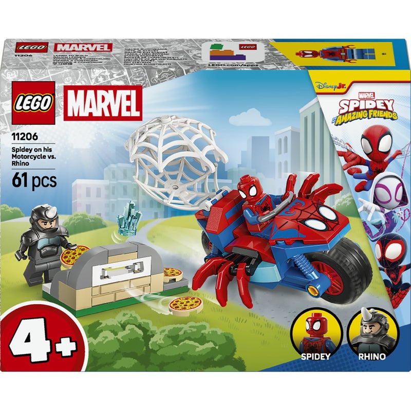 LEGO Marvel Spidey on his Motorcycle vs. Rhino Toy 11206 (Age 4+, 61 Pieces) - Image 2