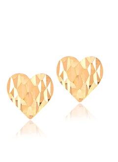 22k Gold Heart-Shaped Earrings