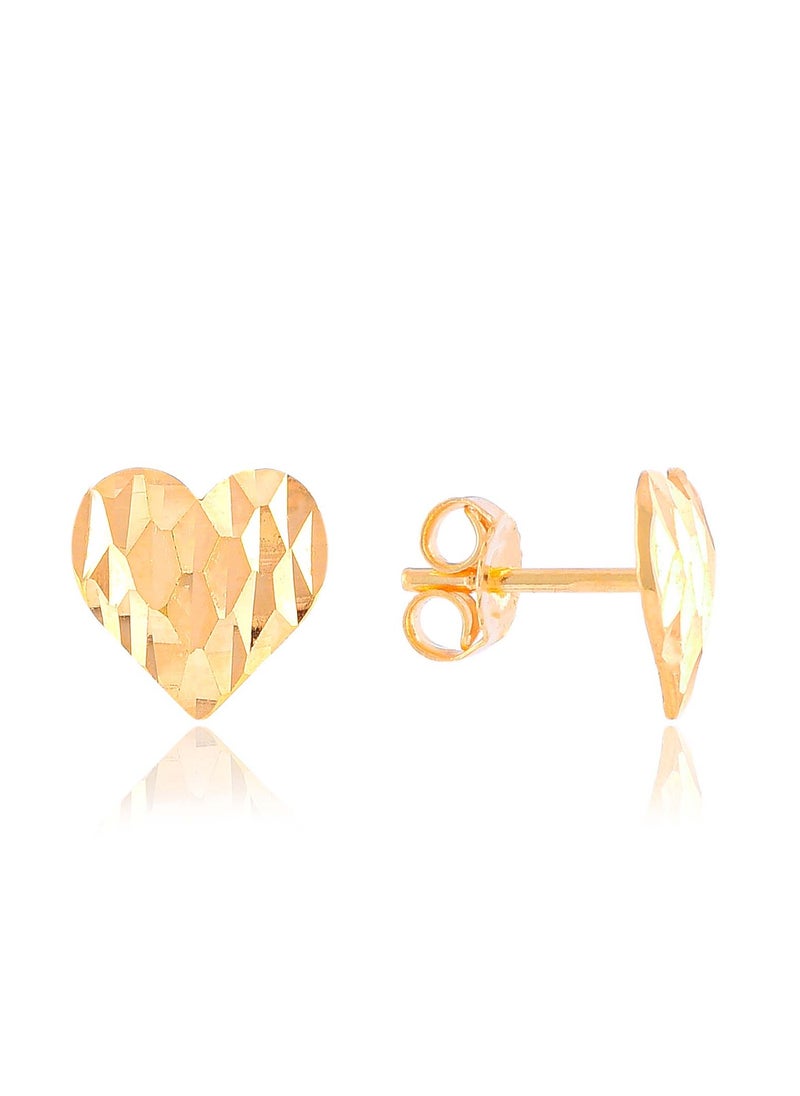 BAFLEH JEWELLERY - 22k Gold Heart-Shaped Earrings - Image 1