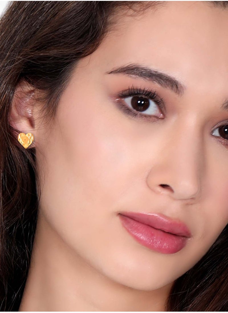 BAFLEH JEWELLERY - 22k Gold Heart-Shaped Earrings - Image 1