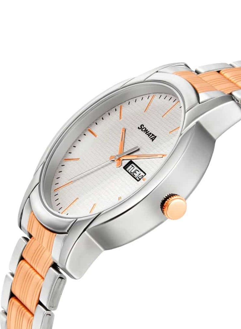 سوناتا ساعة يد رجالية معدنية دائرية بعقارب  - . مم - Image 3