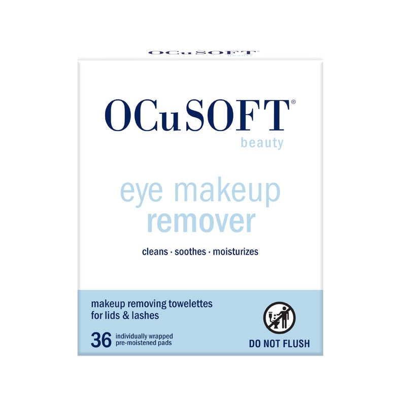 OCuSOFT Beauty Eye Makeup Remover, Individually Wrapped Makeup Removing Towelettes for the Face, Lids and Lashes, 36 Count - Image 1