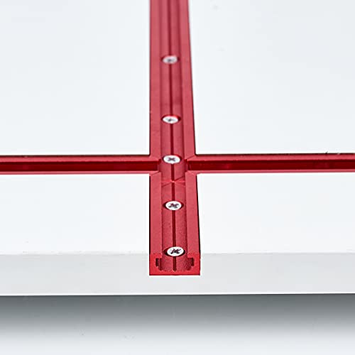 STRONGROWTH T Track 24" with Wood Screws-Double Cut Profile Universal T-Track with Predrilled Mounting Holes- Woodworking-Fine Sandblast Anodized-Red Color-2PK - Image 4
