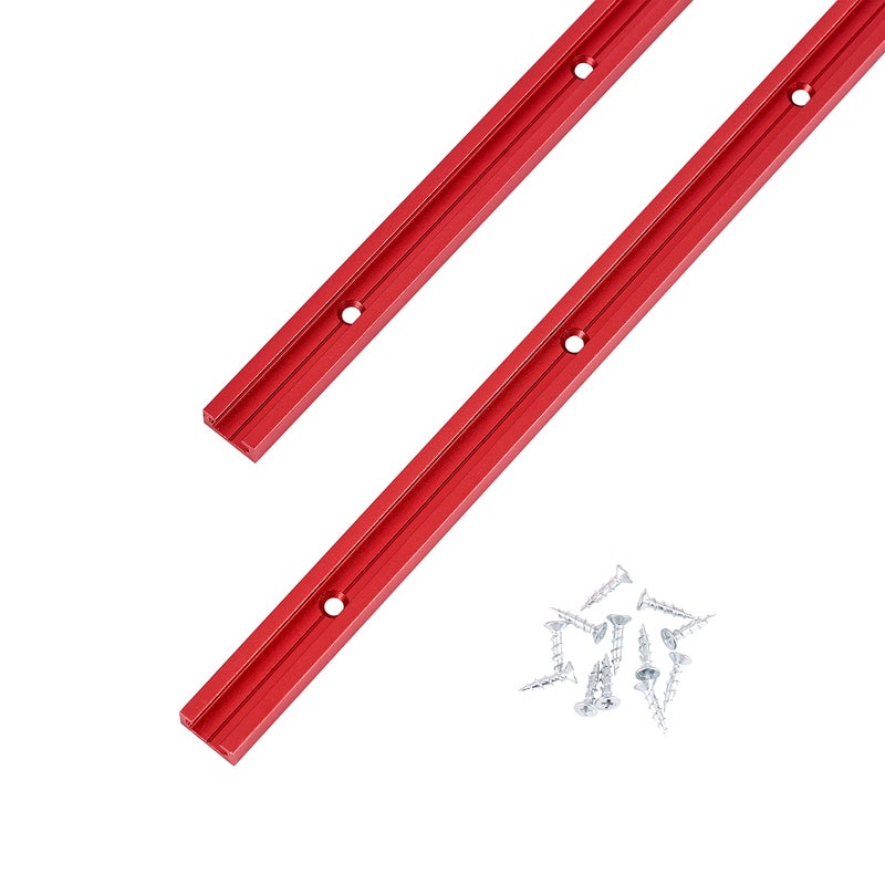 STRONGROWTH T Track 24" with Wood Screws-Double Cut Profile Universal T-Track with Predrilled Mounting Holes- Woodworking-Fine Sandblast Anodized-Red Color-2PK - Image 5