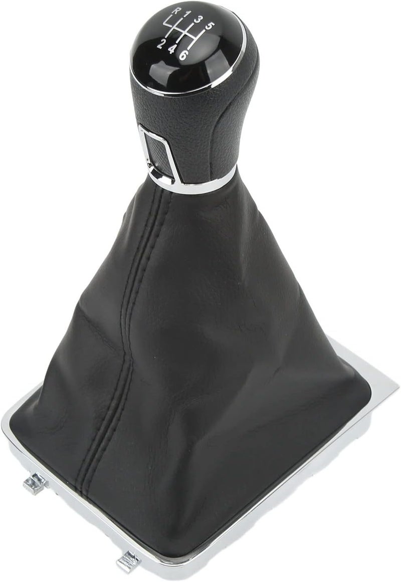 Gear Shift Knob Boot Kit, Manual Transmission Gear Shifter Boot Cover, PVC ABS Artificial Leather Gaiter for B6 2005‑2010 Replacement (6 Speed) - Image 1