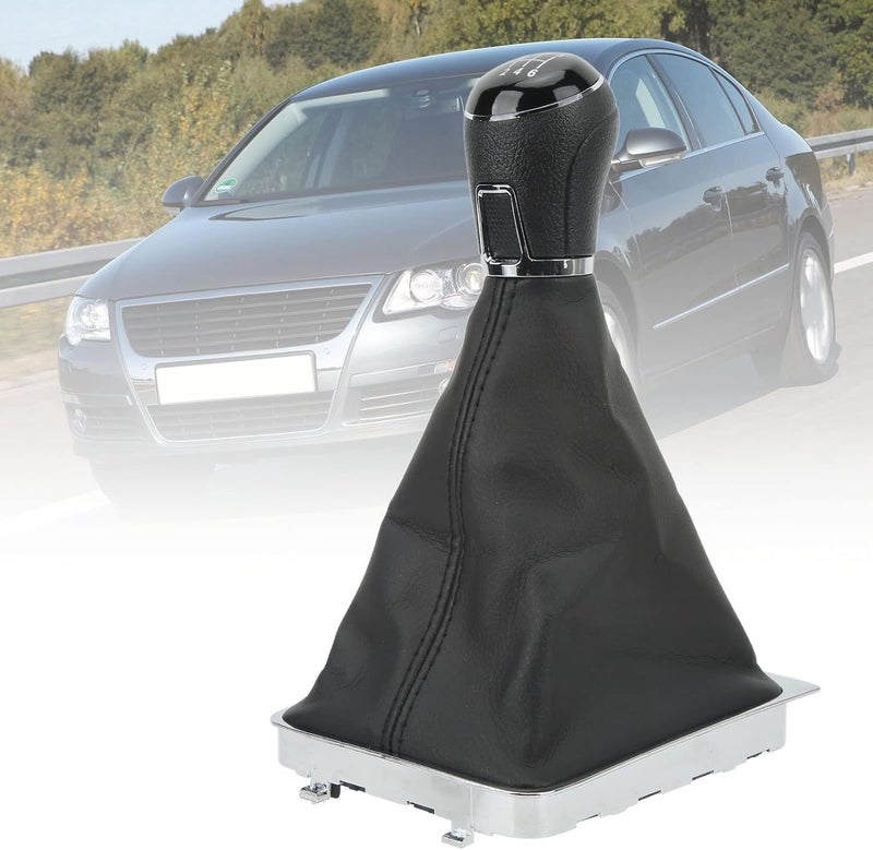 Gear Shift Knob Boot Kit, Manual Transmission Gear Shifter Boot Cover, PVC ABS Artificial Leather Gaiter for B6 2005‑2010 Replacement (6 Speed) - Image 5