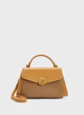 ELLA Snake Print Panel Satchel Bag