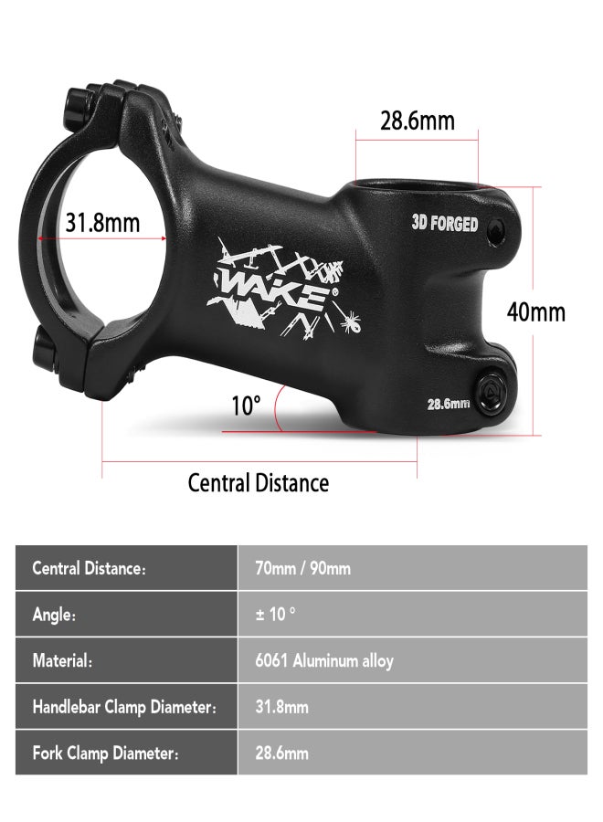 WAKE 10 Degree Bicycle Stem Ultralight Bicycle Stem Mountain Road Bike Stem for 31.8mm Handlebar - Image 4