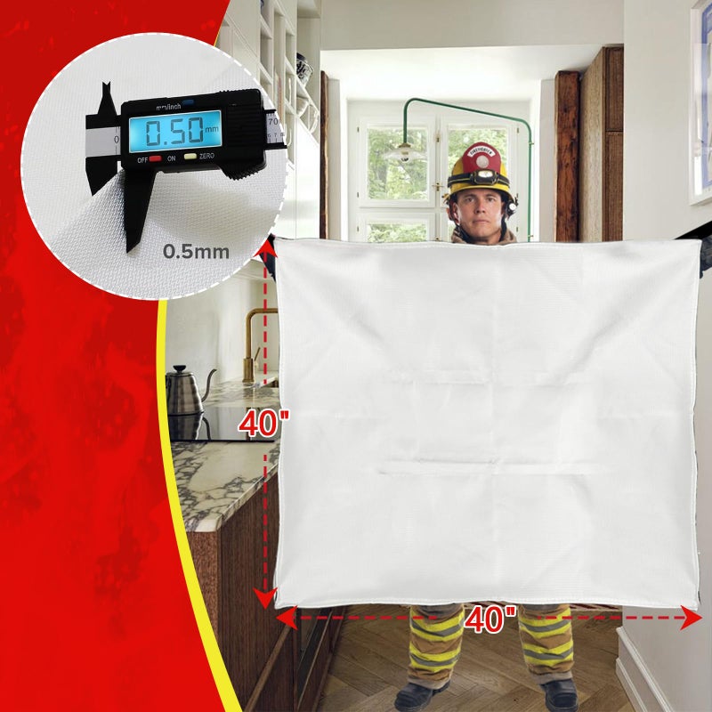 Demiwise Fire Blankets for Home and Kitchen,8-Pack 40"x40" Emergency Fire Safety Blankets for People House Car Office Warehouse Emergency Survival Safety - Image 4