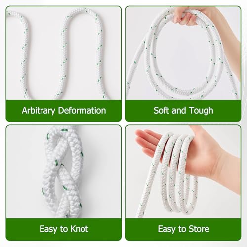 TINVHY 3/8 Inch x 200 Feet 4800Lbs Braided Polyester Rope Breaking Strength Strong Pulling Rope for Tree Work Camping Swing - Image 4