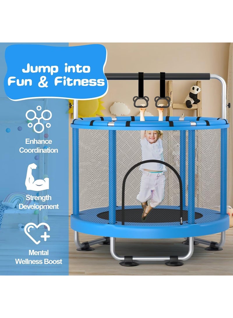 EzzySo 55" Trampoline for Kids with Enclosure, 440lbs Capacity Indoor & Outdoor Toddler Trampoline with Adjustable Gymnastics Bar & Toys, for Boys & Girls - Image 3