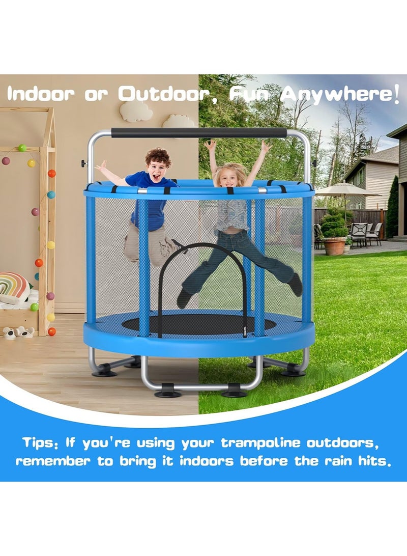 EzzySo 55" Trampoline for Kids with Enclosure, 440lbs Capacity Indoor & Outdoor Toddler Trampoline with Adjustable Gymnastics Bar & Toys, for Boys & Girls - Image 5