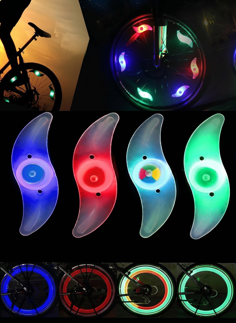 4 Pack Bike Spoke Lights, LED Bike Wheel Lights Keep Safe Decorations with 3 LED Flash Modes - Image 1