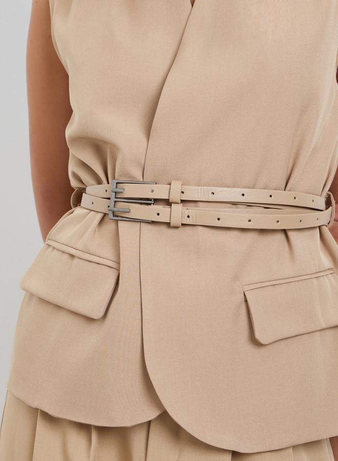 ستايلي جيليه بلا أكمام مع حزام - Image 3