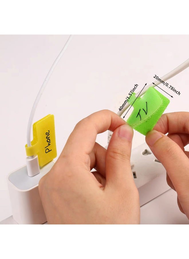 Trilancer Cable Cord Labels Large Size, for Organizing Wires and Identification, Multicolored Handwriting Cable Tags, Reusable with Multiple Uses - 24 PCS - Image 3