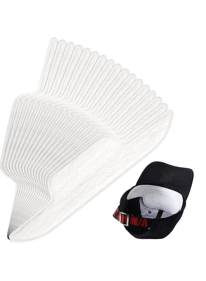 50 جهاز كمبيوتر شخصي قبعة عرق بطانة دروع امتصاص الوسادة يمنع البقع حماية الفرق لمدة واحدة طوق حماية عرق الوسادات البيسبول الغولف قبعة الرجال النساء (الأبيض) - Image 1