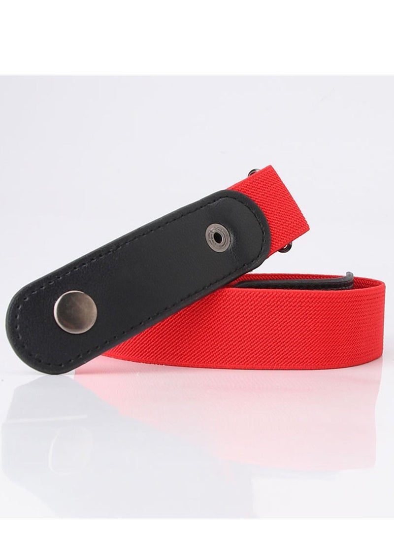 Loquat - Women's Summer Fecorative Jeans Fashion Trend Elastic Hidden Belt  76cm Red - Image 1