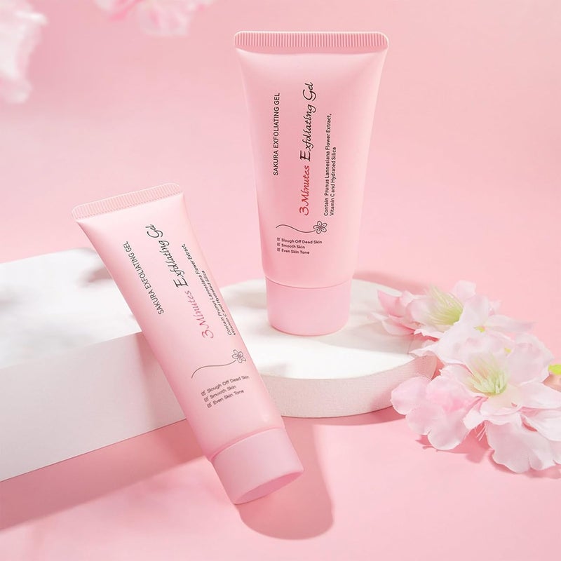 Trendy versatile build 2 Pcs Cherry Blossoms Exfoliating Gel,Gentle & Moisturizer Face Body Scrub Gel,Deep Pore Cleansing,Hydrating&Smoothing Skin Polish, Unclogging Dead Skin Cells,Natural Plant Extract,For All Skins Types Diverse operating method fit - Image 3