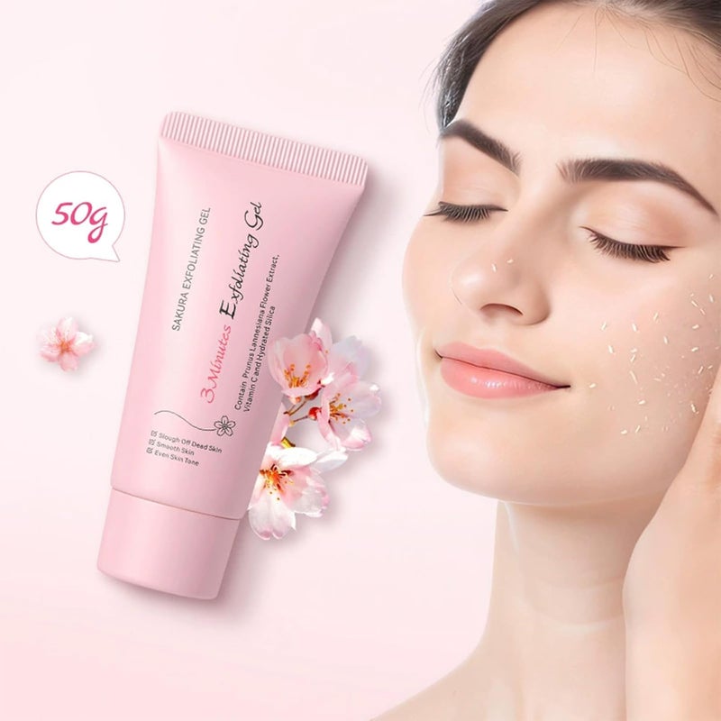 Trendy versatile build 2 Pcs Cherry Blossoms Exfoliating Gel,Gentle & Moisturizer Face Body Scrub Gel,Deep Pore Cleansing,Hydrating&Smoothing Skin Polish, Unclogging Dead Skin Cells,Natural Plant Extract,For All Skins Types Diverse operating method fit - Image 2