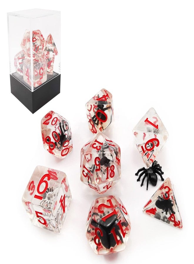 Bescon Novelty Spider Polyhedral Dice Set, Black Spider RPG Dice Set of 7 - Image 2