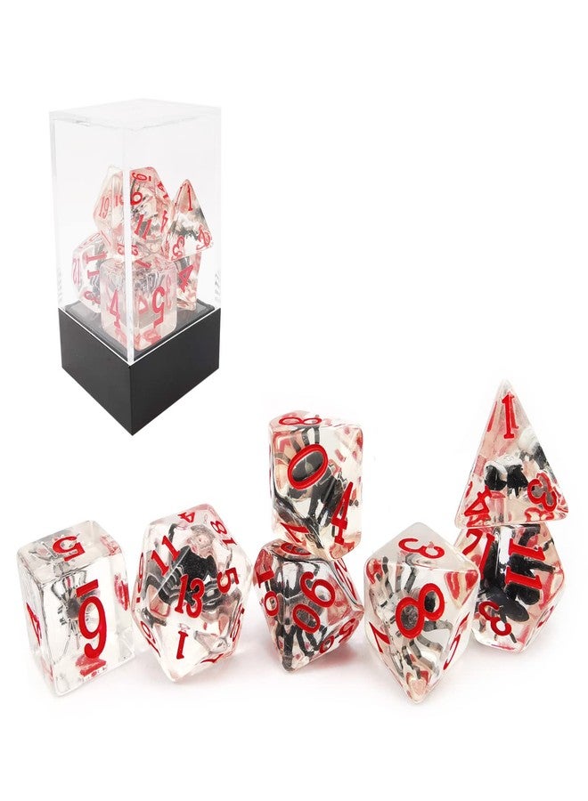 Bescon Novelty Spider Polyhedral Dice Set, Black Spider RPG Dice Set of 7 - Image 1