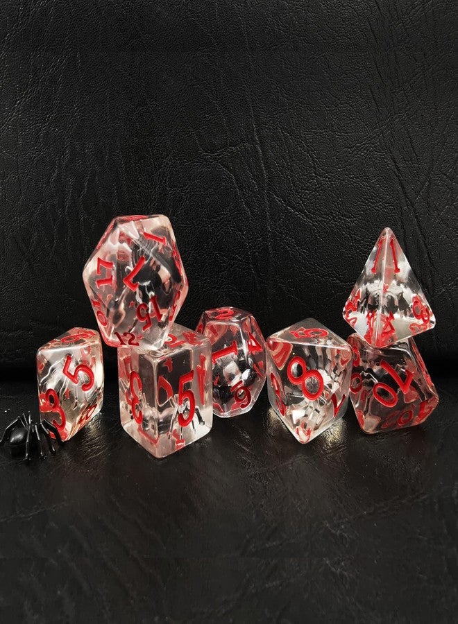 Bescon Novelty Spider Polyhedral Dice Set, Black Spider RPG Dice Set of 7 - Image 3