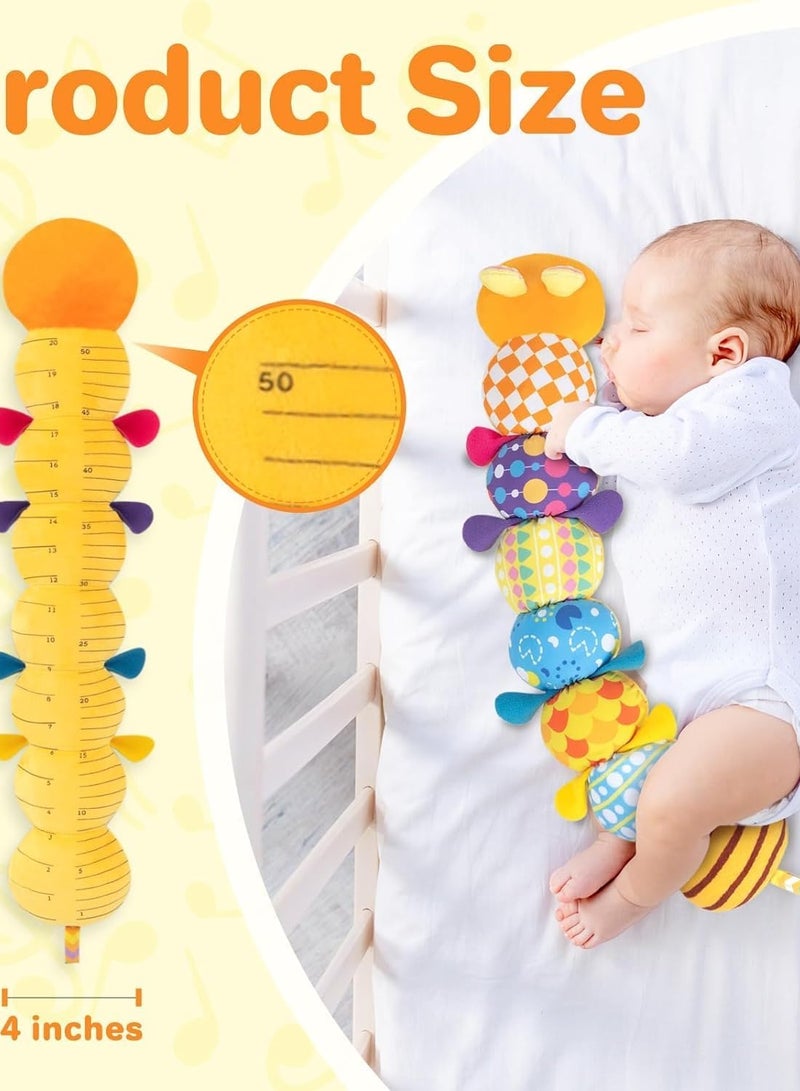 Raxoom Baby Toys 0 to 12 Months, Musical Stuffed Animal Toys for 0-3-6-12 Months, Soft Sensory Toys with Crinkle and Rattles, Infant Tummy Time Toys for Newborn Boys Girls, Caterpillar - Image 4