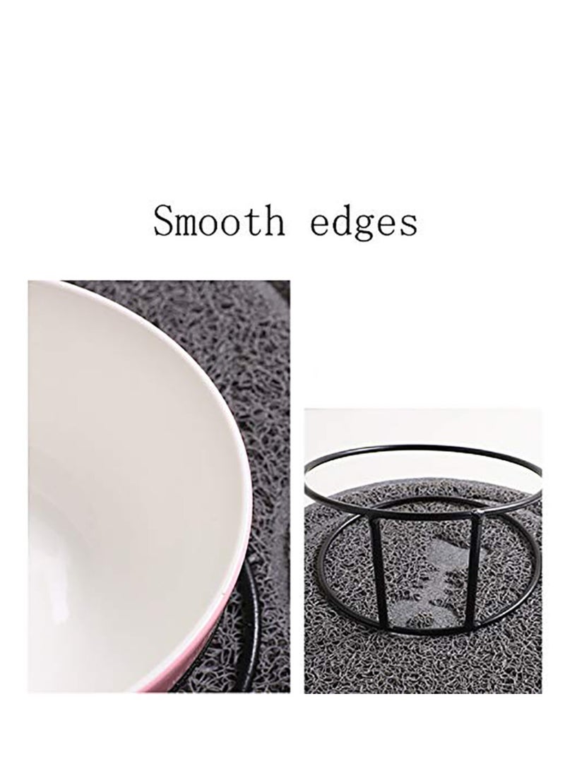 Elevated Cat Bowl, Ceramic Tilted Elevated Raised Pet Dish with Metal Stand, Tall Cat Bowls for Food and Water, Anti Vomiting Dishwasher Safe