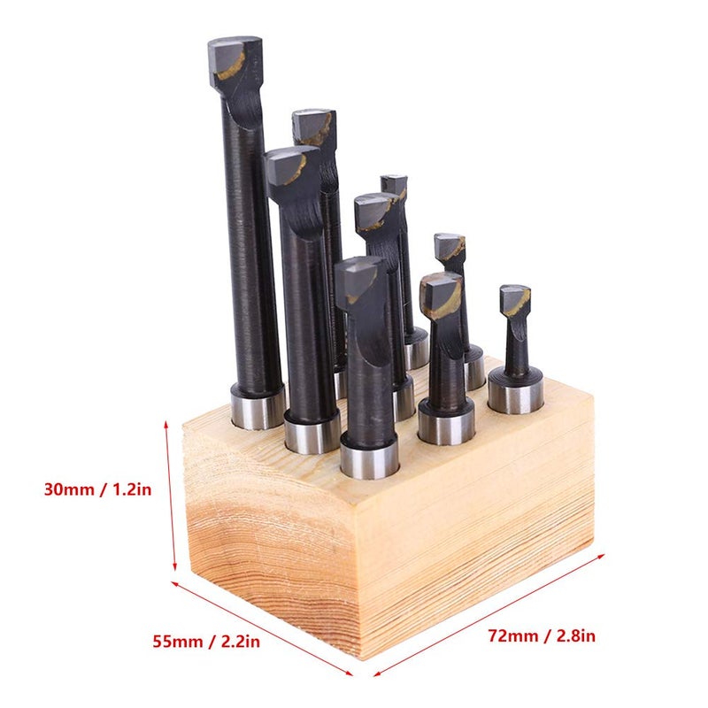 9Pcs Boring Bar Set, 12mm F1 Type High Speed Steel CNC Lathe Tool Holding with Storage Base for Precision Machining and Easy Tool Organization - Image 4