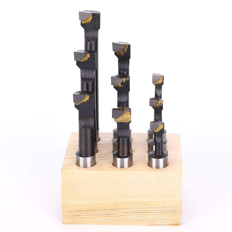9Pcs Boring Bar Set, 12mm F1 Type High Speed Steel CNC Lathe Tool Holding with Storage Base for Precision Machining and Easy Tool Organization - Image 1
