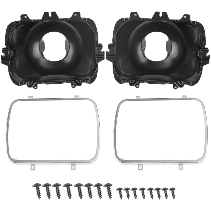 BHB 2P Headlight Mounting Bucket Kit 5x7 Compatible with 42437 Headlamp Mounting Replacement for Chevrolet Express GMC Cadillac Pontiac Oldsmobile Buick Savana 1500 2500 3500 Safari Yukon Topkick - Image 1