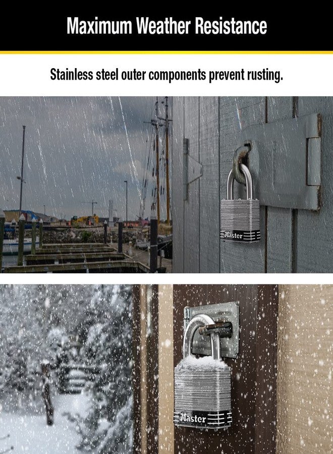 Master Lock 5SST Stainless Steel Outdoor Padlock with Key, 2 Pack Keyed-Alike - Image 4