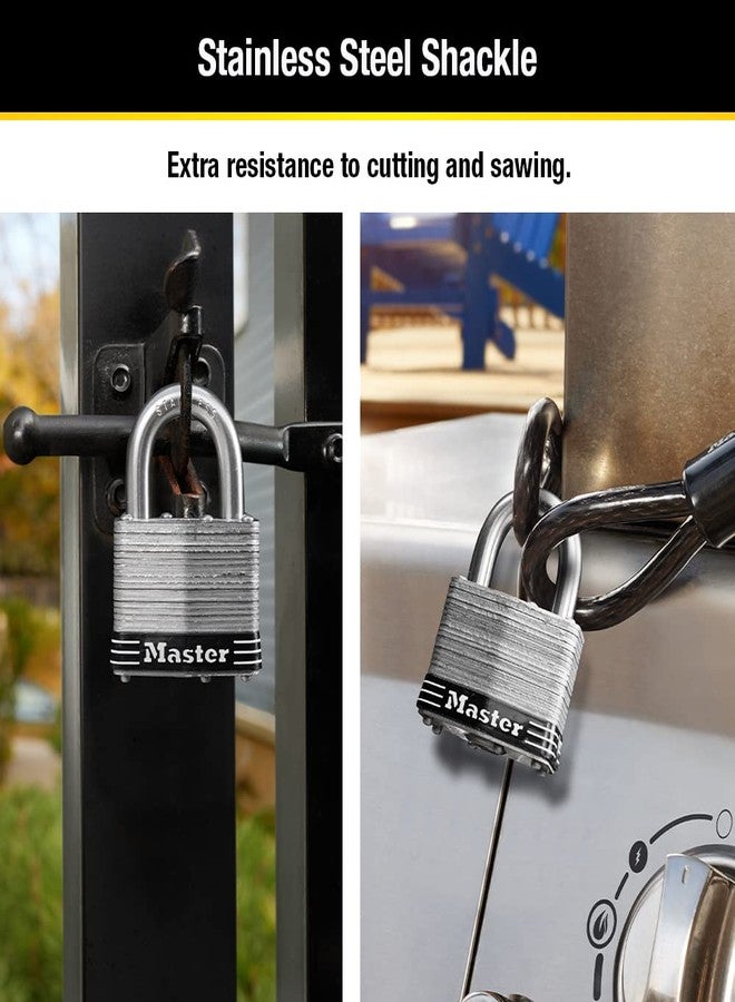 Master Lock 5SST Stainless Steel Outdoor Padlock with Key, 2 Pack Keyed-Alike - Image 3