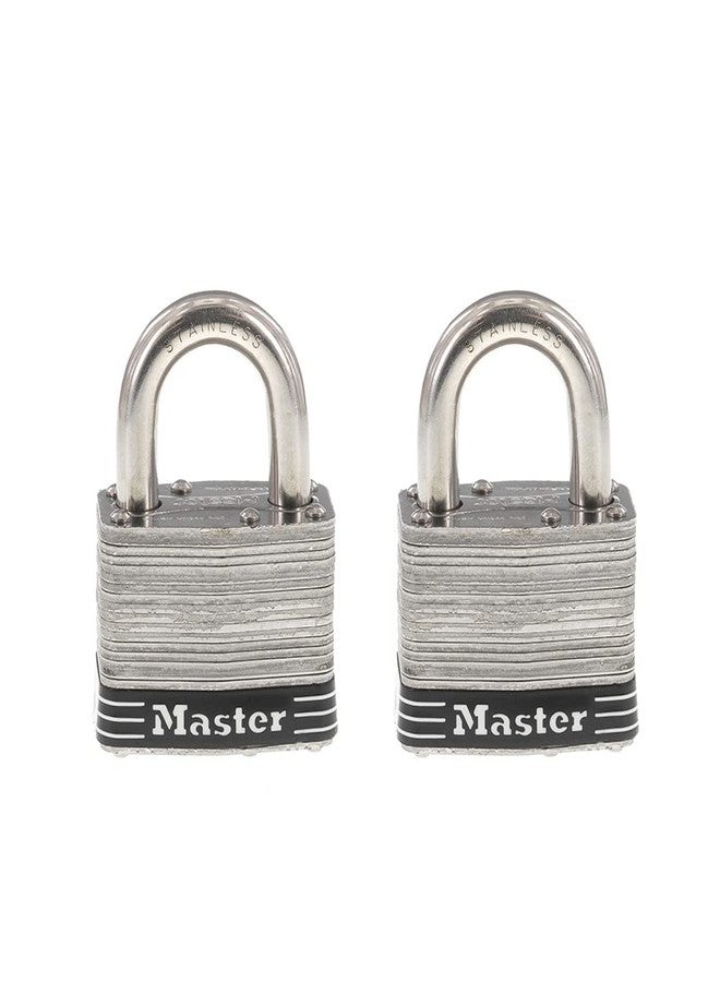 Master Lock 5SST Stainless Steel Outdoor Padlock with Key, 2 Pack Keyed-Alike - Image 1