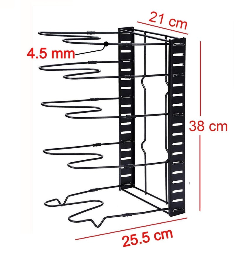 Vroxy Adjustable Pot Lid Rack Shelf Holder Plate Pan Cover Cutting Board Rack Holder Organizer Bakeware Rack 5 Divers for Organizer - Image 5