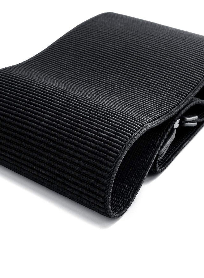 FALETO Women's Cinch Belt Wide Stretchy Elastic Belts for Women Zipper Belt Plain Simple Fashion Cincher Belt Black PLus Big - Image 5