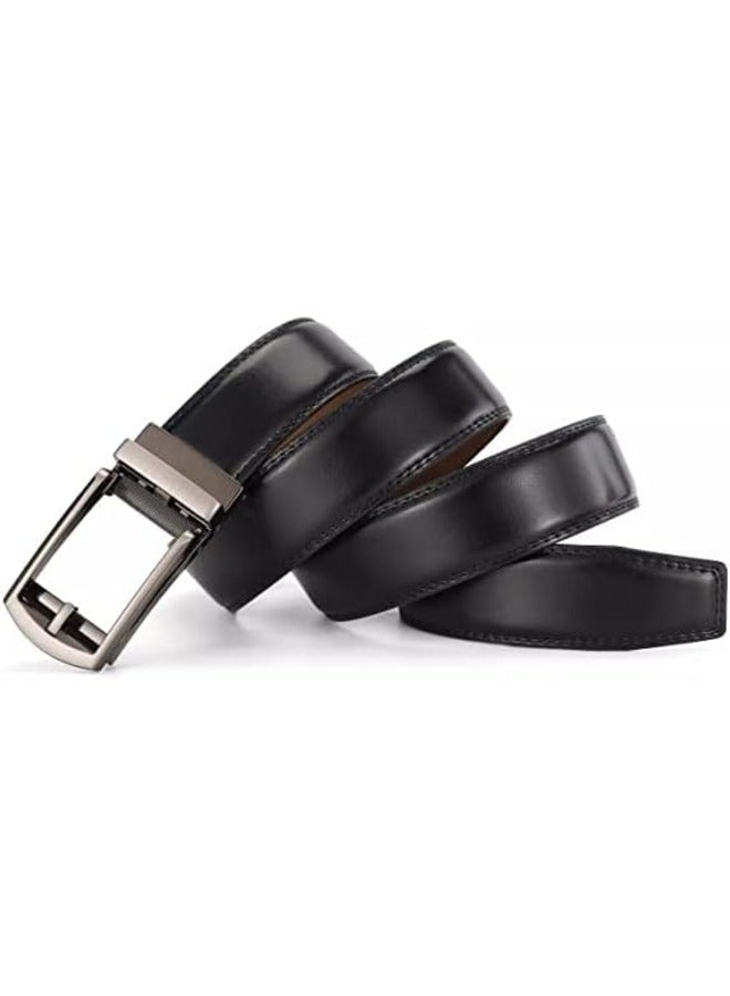 كينج مان حزام جلدي أوتوماتيكي للرجال - حزام فستان بسقاطة مع قفل تلقائي لملاءمة مثالية (34، مظهر الدبوس - أسود) - Image 2