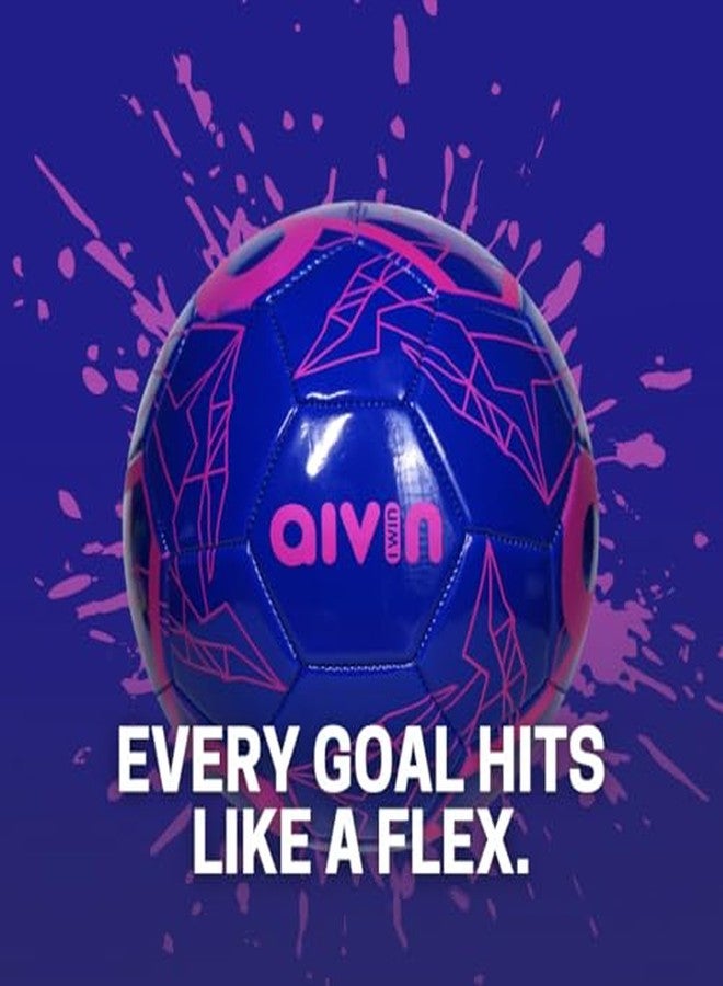 Aivin Blue-Pink Football | Premium PU Material | Textured Grip Surface | Reinforced Stitch Construction | Durable Outdoor Football for Firm Ground Play - Image 5